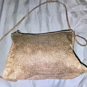 Vintage Elegant Borbonese Tan Crossbody Bag With Three Pouches